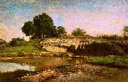 Charles Francois Daubigny The Flood Gate at Optevoz Norge oil painting reproduction